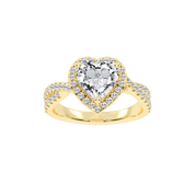 Heart cut Halo Lab Grown Diamond Engagement Ring with Twisted Pave Setting