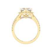 Heart cut Halo Lab Grown Diamond Engagement Ring with Twisted Pave Setting