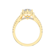 Marquise cut Halo Lab Grown Diamond Engagement Ring with Twisted Pave Setting