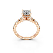 Asscher cut Pave Lab Grown Diamond Engagement Ring