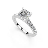 Asscher cut Pave Lab Grown Diamond Engagement Ring