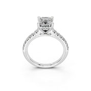 Asscher cut Pave Lab Grown Diamond Engagement Ring