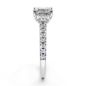 Asscher cut Pave Lab Grown Diamond Engagement Ring