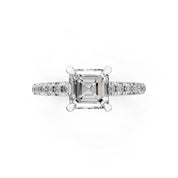 Asscher cut Pave Lab Grown Diamond Engagement Ring