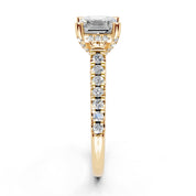 Asscher cut Pave Lab Grown Diamond Engagement Ring