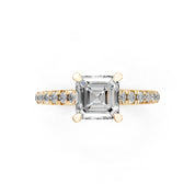 Asscher cut Pave Lab Grown Diamond Engagement Ring