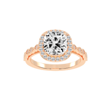 Cushion Cut Halo Lab Grown Diamond Engagement Ring