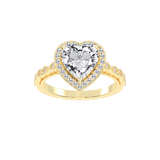 Heart Cut Halo Lab Grown Diamond Engagement Ring