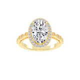 Oval Cut Halo Lab Grown Diamond Engagement Ring
