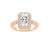 Radiant Cut Halo Lab Grown Diamond Engagement Ring