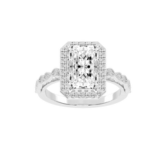 Radiant Cut Halo Lab Grown Diamond Engagement Ring
