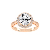 Round Cut Halo Lab Grown Diamond Engagement Ring