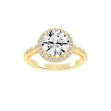 Round Cut Halo Lab Grown Diamond Engagement Ring