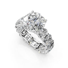 Round Cut Fancy Lab Grown Diamond Engagement Ring