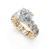 Round Cut Fancy Lab Grown Diamond Engagement Ring
