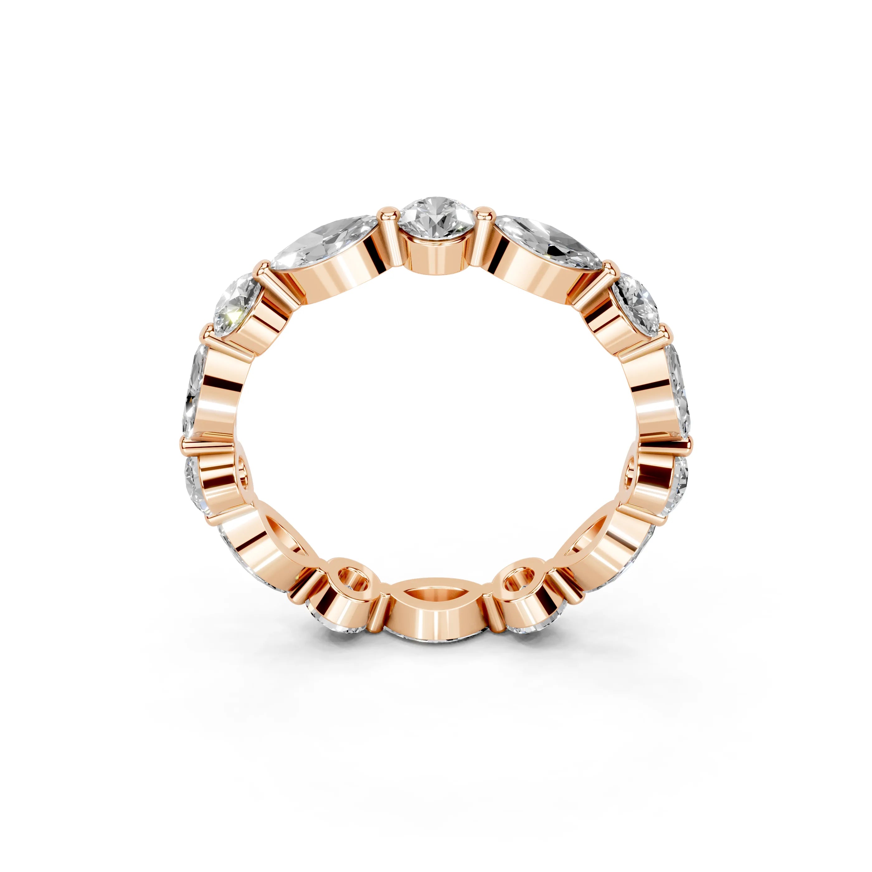 Alianza de eternidad con diamantes cultivados en laboratorio de talla redonda