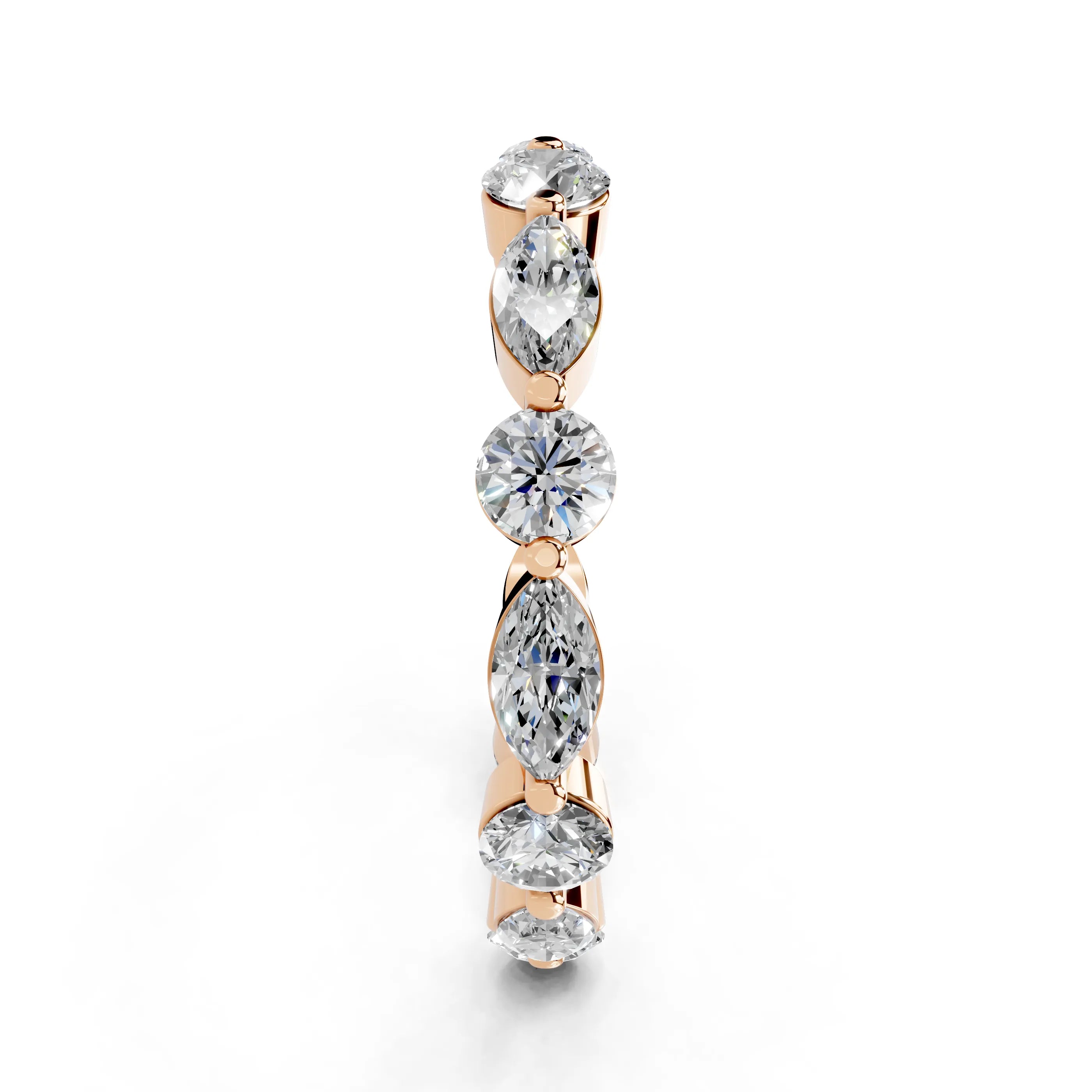 Alianza de eternidad con diamantes cultivados en laboratorio de talla redonda