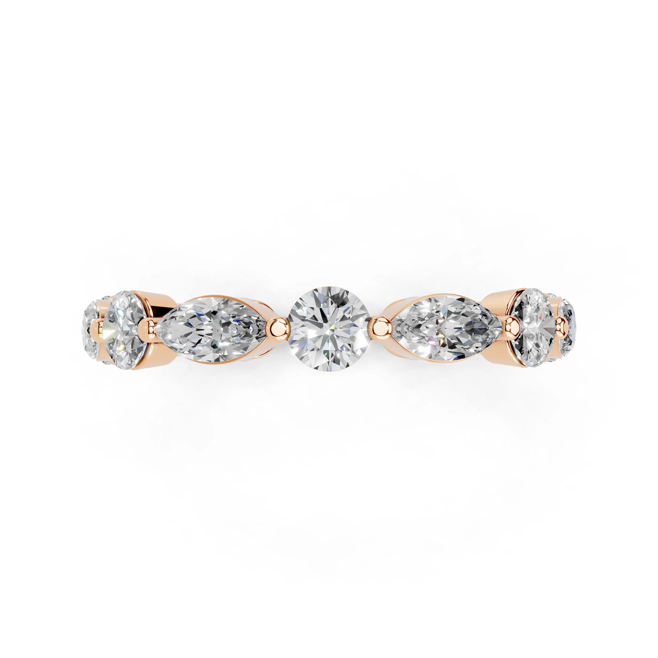 Alianza de eternidad con diamantes cultivados en laboratorio de talla redonda