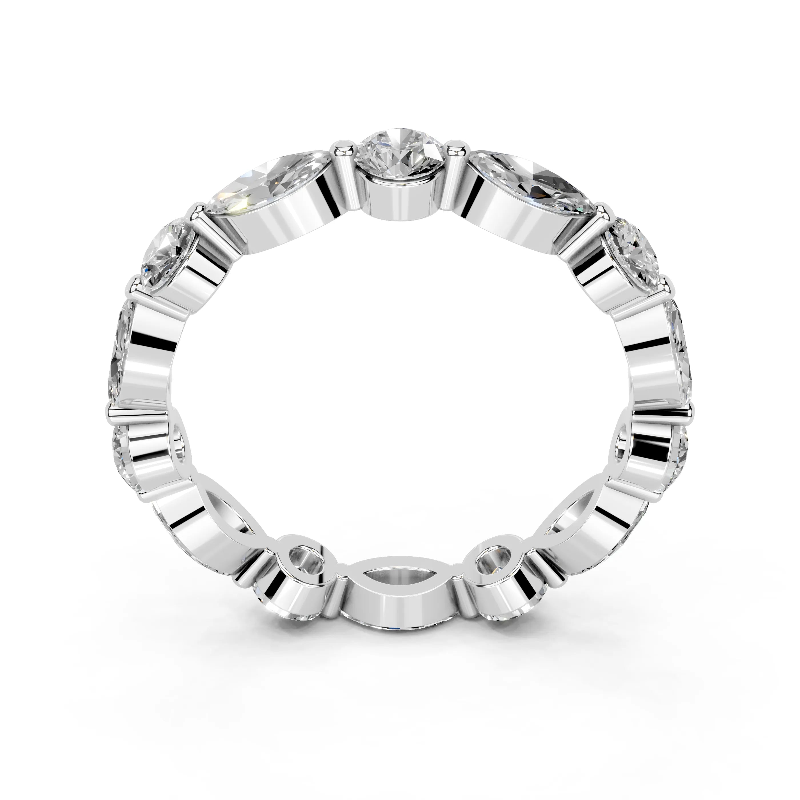 Alianza de eternidad con diamantes cultivados en laboratorio de talla redonda