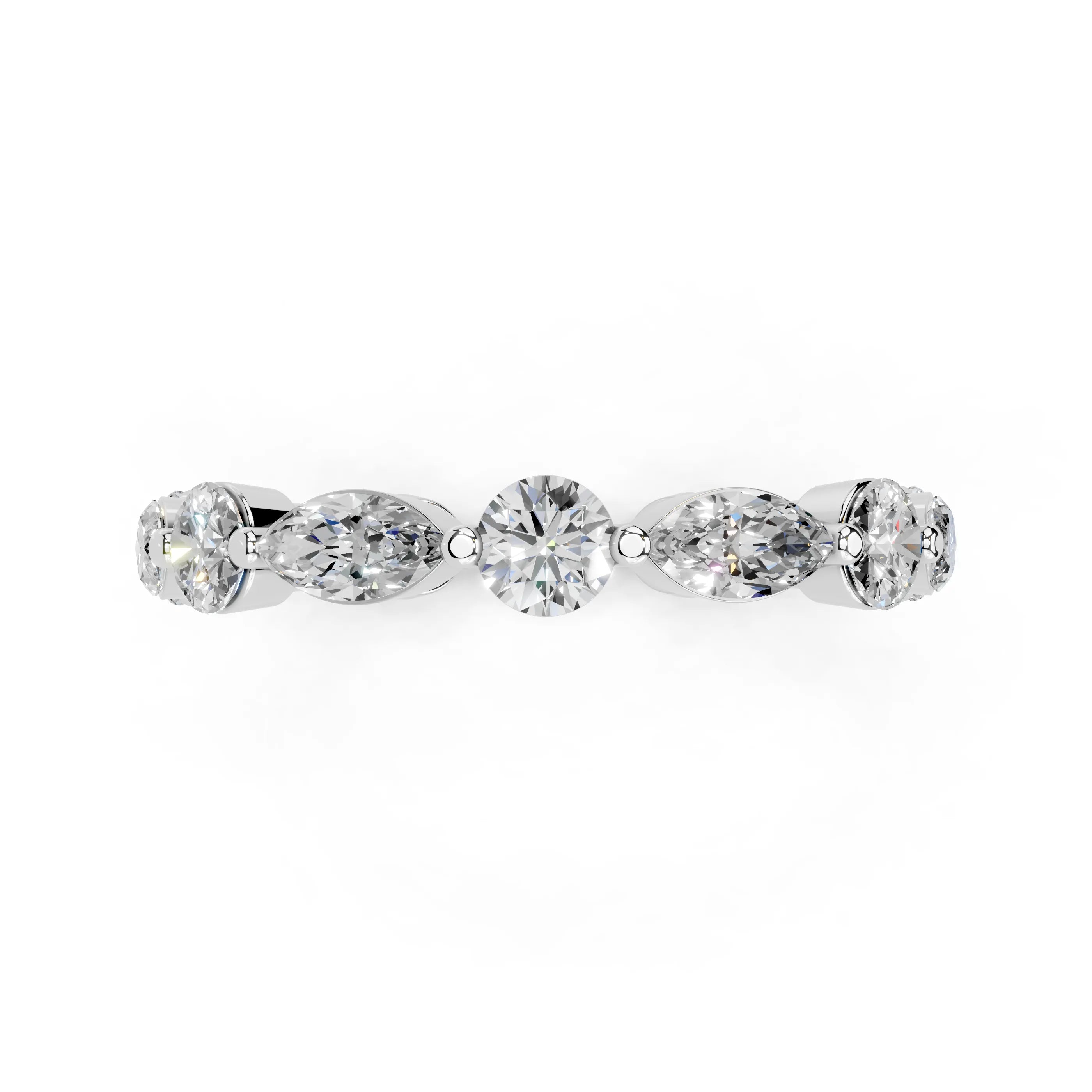 Alianza de eternidad con diamantes cultivados en laboratorio de talla redonda