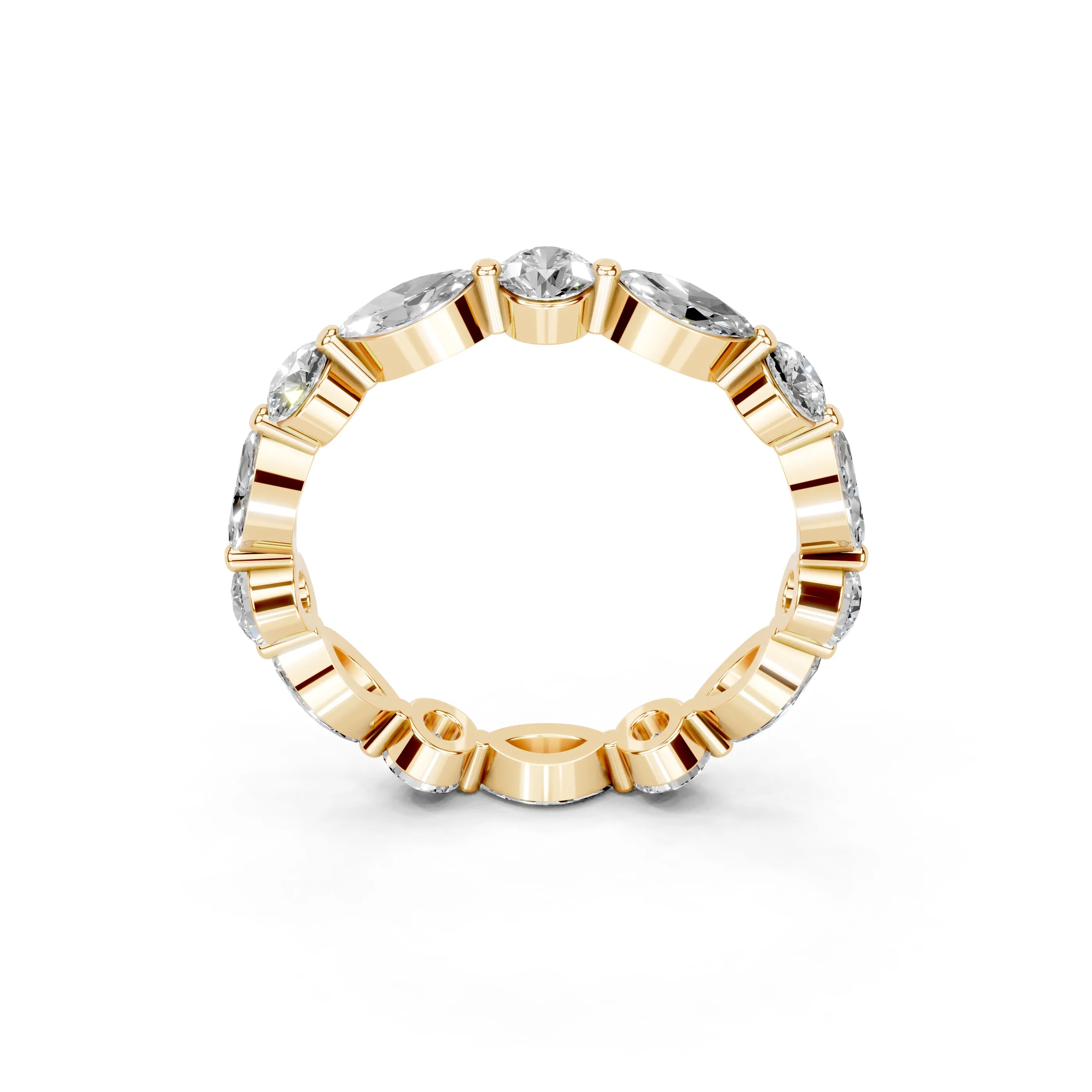 Alianza de eternidad con diamantes cultivados en laboratorio de talla redonda