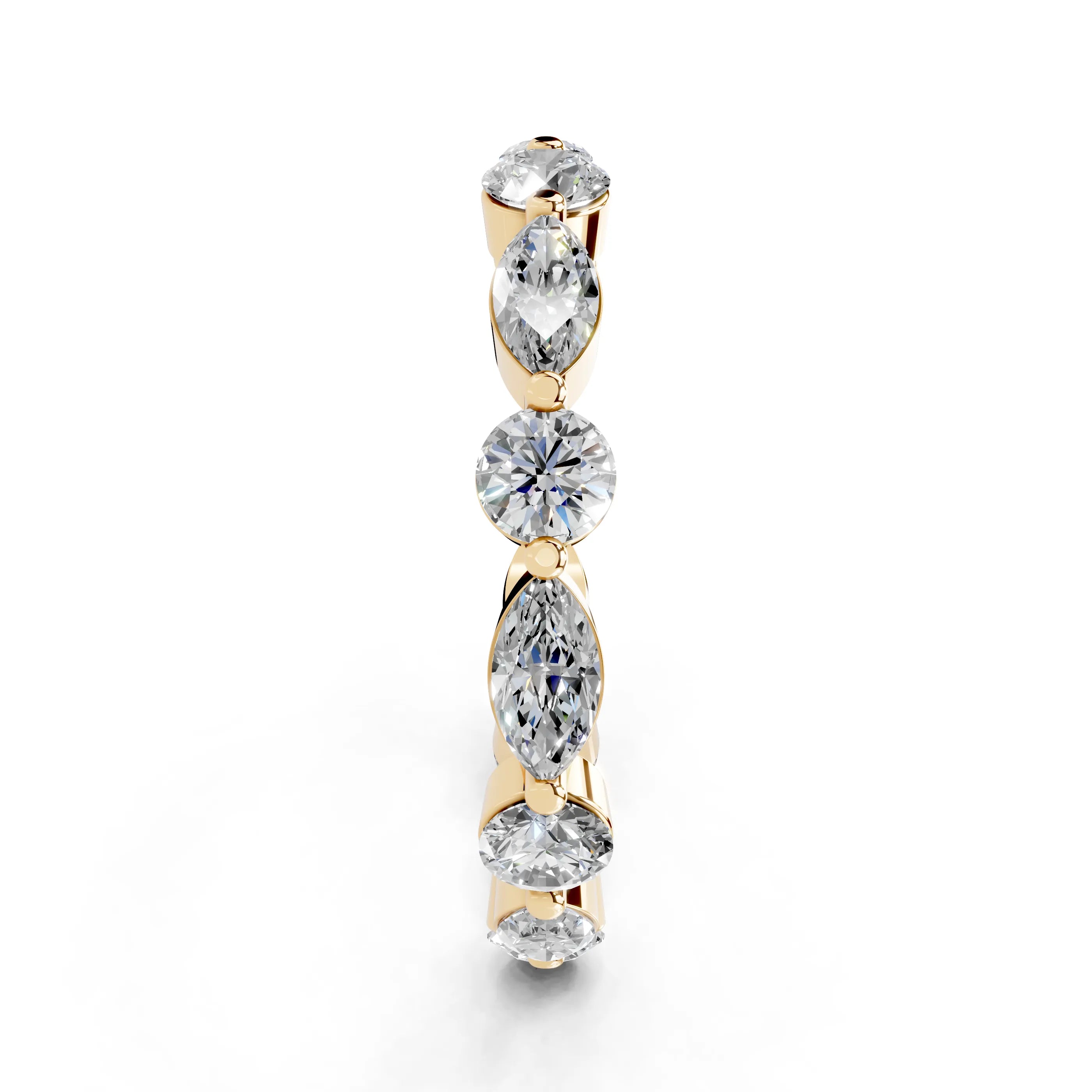 Alianza de eternidad con diamantes cultivados en laboratorio de talla redonda