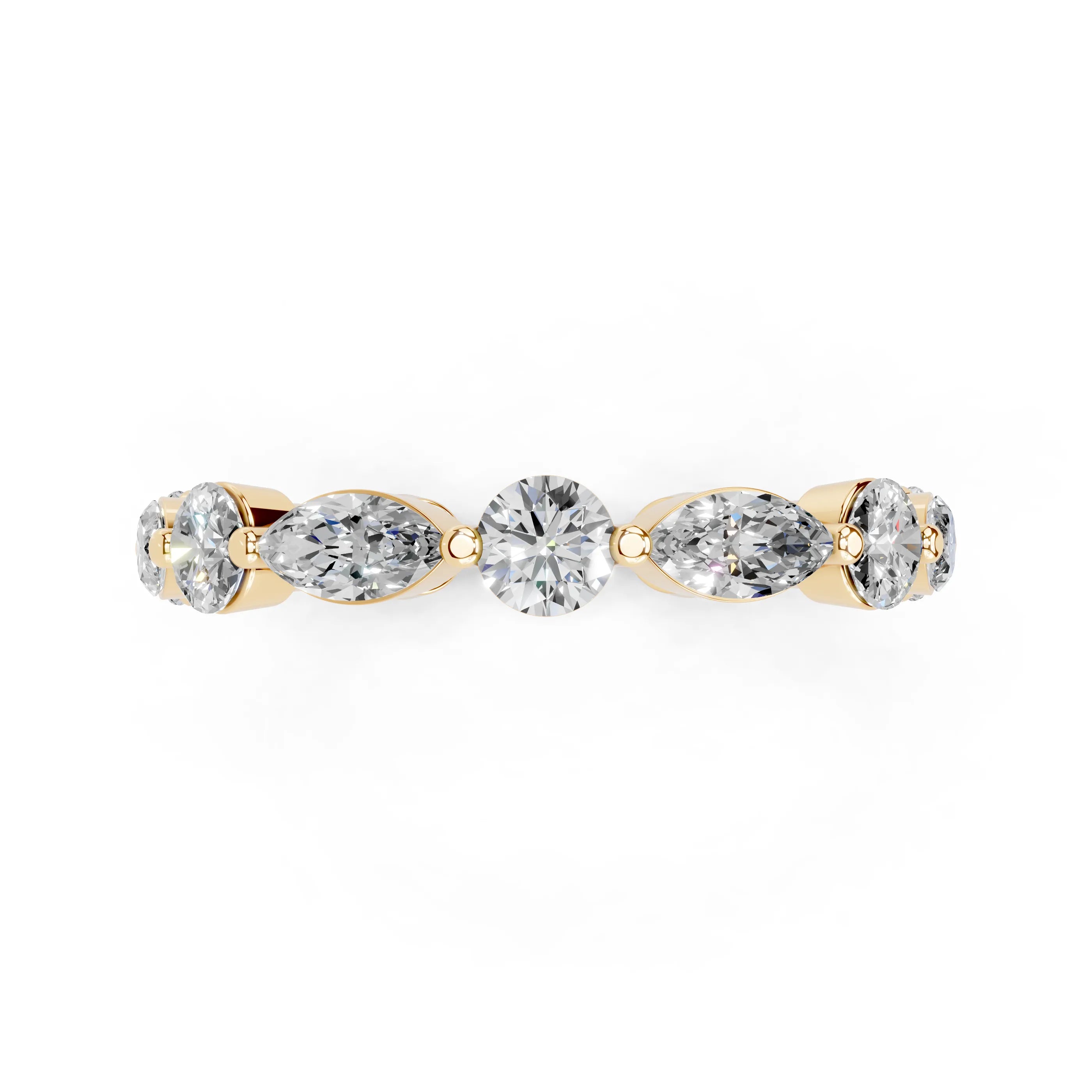 Alianza de eternidad con diamantes cultivados en laboratorio de talla redonda