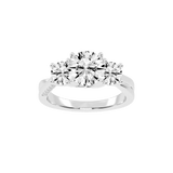 Round Cut Three Stone Lab Grown Diamond Engagement Ring