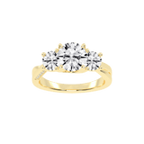 Round Cut Three Stone Lab Grown Diamond Engagement Ring