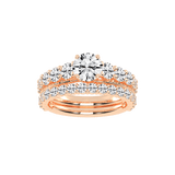 Round Cut Double Row Lab Grown Diamond Engagement Ring