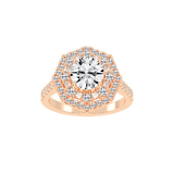 Halo Lab Grown Diamond Engagement Ring with Round Cut Center Stone