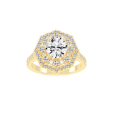 Halo Lab Grown Diamond Engagement Ring with Round Cut Center Stone