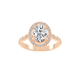 Oval Cut Halo Lab Grown Diamond Engagement Ring