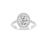 Oval Cut Halo Lab Grown Diamond Engagement Ring