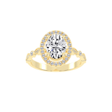 Oval Cut Halo Lab Grown Diamond Engagement Ring