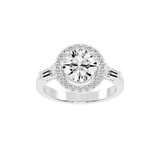 Round Cut Halo Lab Grown Diamond Engagement Ring