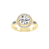 Round Cut Halo Lab Grown Diamond Engagement Ring