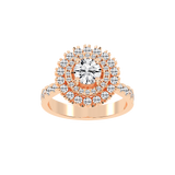 Halo Lab Grown Diamond Engagement Ring with Vintage Style and Round Cut Center Stone