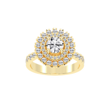 Halo Lab Grown Diamond Engagement Ring with Vintage Style and Round Cut Center Stone