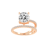 Cushion Cut Fancy  Lab Grown Diamond Engagement Ring