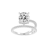 Anillo de compromiso con diamante cultivado en laboratorio de talla cojín
