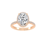 Oval Cut Halo Lab Grown Diamond Engagement Ring