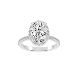 Oval Cut Halo Lab Grown Diamond Engagement Ring