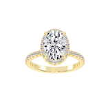 Oval Cut Halo Lab Grown Diamond Engagement Ring