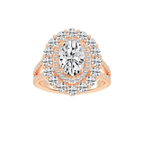 Oval Cut Halo Lab Grown Diamond Engagement Ring