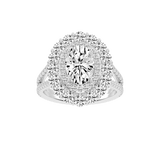 Oval Cut Halo Lab Grown Diamond Engagement Ring
