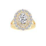 Oval Cut Halo Lab Grown Diamond Engagement Ring