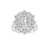 Emerald Cut Fancy Lab Grown Diamond Engagement Ring