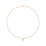 Pear Cut Halo Lab Grown Diamond Tennis Necklace