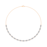 Oval and Round Cut Lab Grown Diamond Tennis Necklace